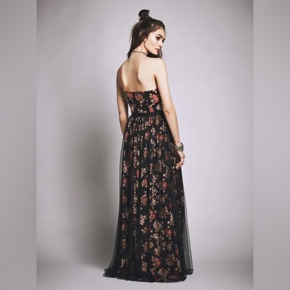 Rare Free People Dare to Dream Tulle Gown Floral Maxi Dress - Picture 2 of 11